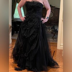 Beautiful black, strapless, evening gown